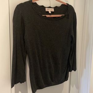 Philosophy scalloped neck sweater, Heather, Small